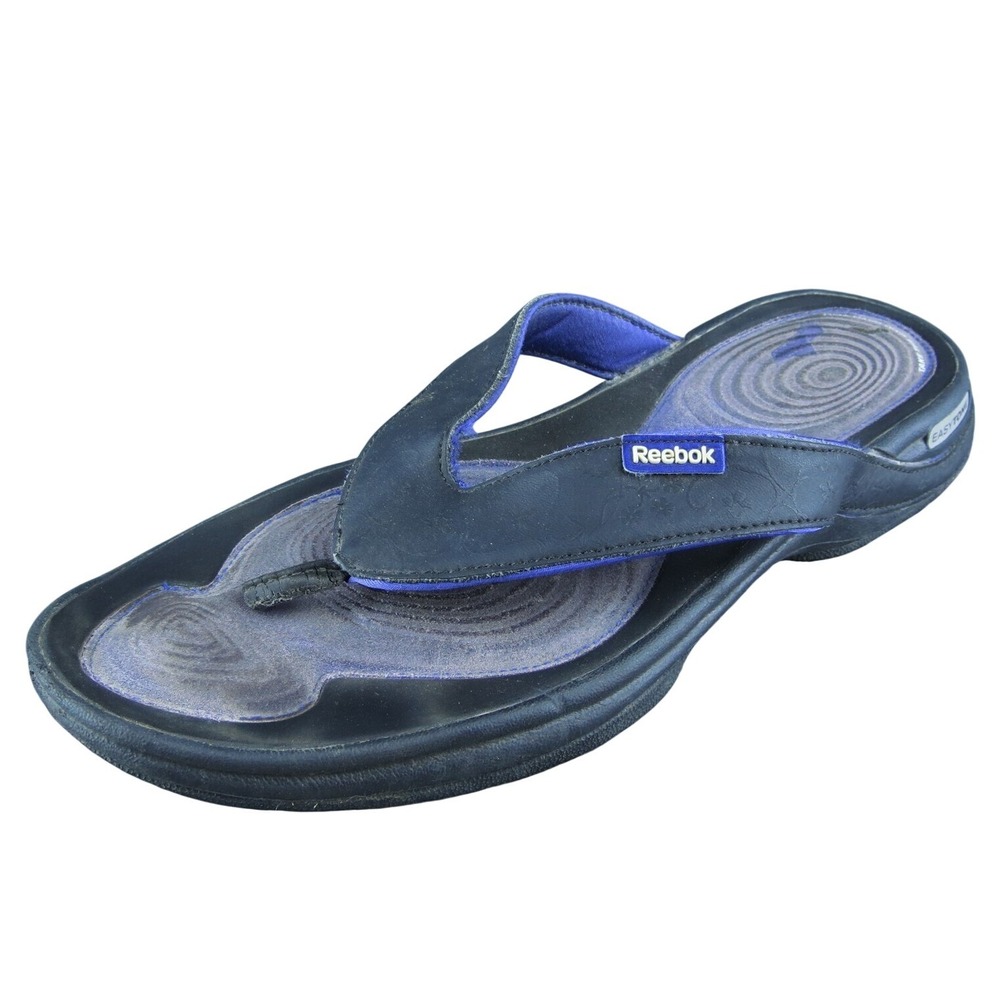 Reebok Easy Tone Women Flip Flop Sandal Shoes Black Synthetic Size 9 Medium